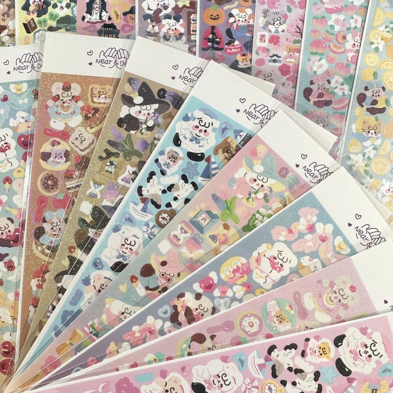 South Korea Explosions Cartoon Animal Bobobo Stickers Korean Laser Cute Hand Account Goo Card Stickers Cheap - Image 2